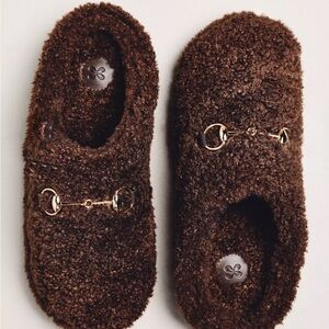 Anthropologie Sherpa Fleece Slippers